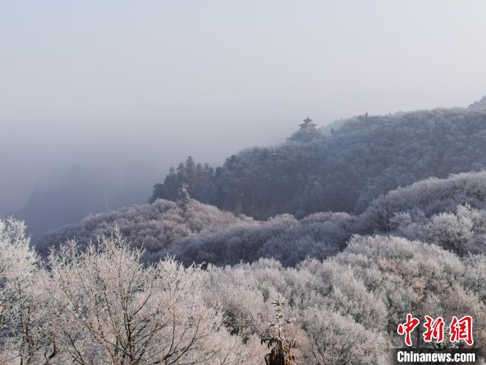 圖為連綿山脈，皆是白色。　徐振華 攝