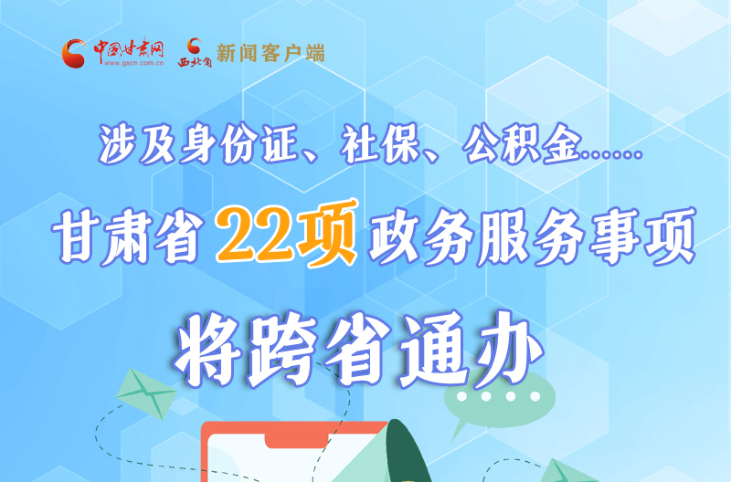 圖解丨明確了！甘肅省新增22項(xiàng)政務(wù)服務(wù)“跨省通辦”事項(xiàng)