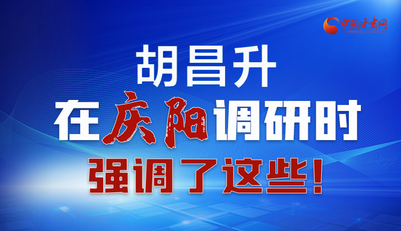 圖解|胡昌升在慶陽調(diào)研時強(qiáng)調(diào)了這些！