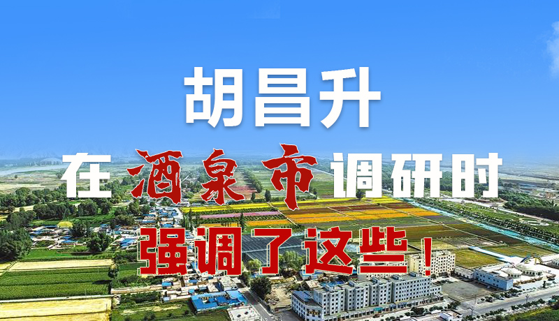 圖解|胡昌升在酒泉市調(diào)研時強(qiáng)調(diào)了這些！