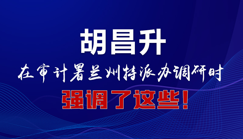 圖解|胡昌升在審計(jì)署蘭州特派辦調(diào)研時(shí)強(qiáng)調(diào)了這些！
