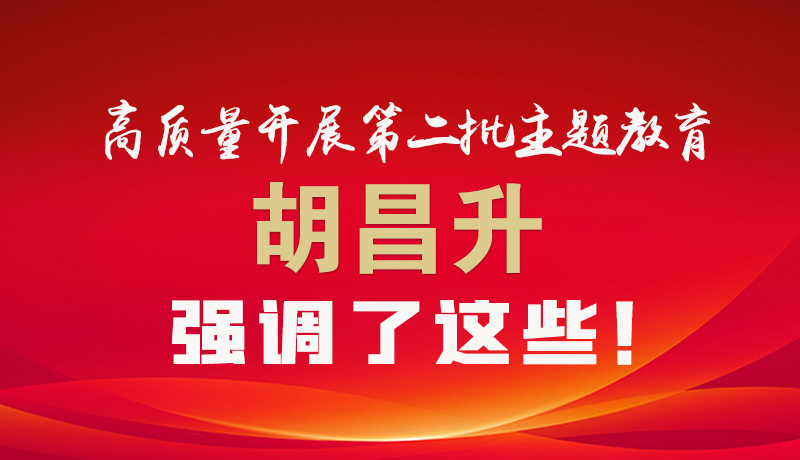 圖解|高質(zhì)量開展第二批主題教育 胡昌升強(qiáng)調(diào)了這些！