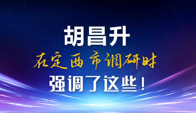 【甘快看】圖解|胡昌升在定西市調研時強調了這些！