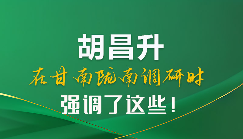 圖解|胡昌升在甘南隴南調(diào)研時強調(diào)了這些！