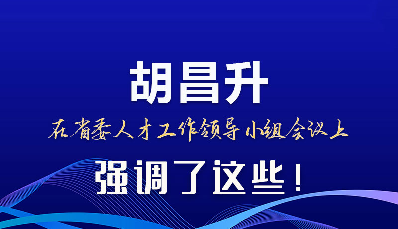 圖解|胡昌升在省委人才工作領導小組會議上強調(diào)了這些！