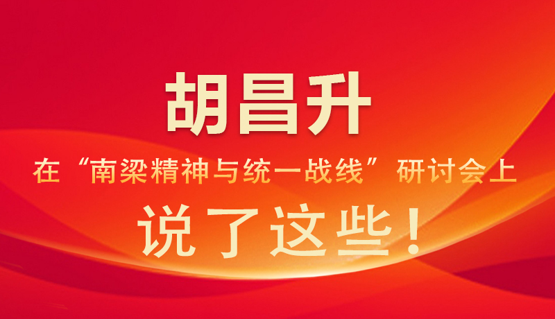 圖解|胡昌升在“南梁精神與統(tǒng)一戰(zhàn)線”研討會上 說了這些！